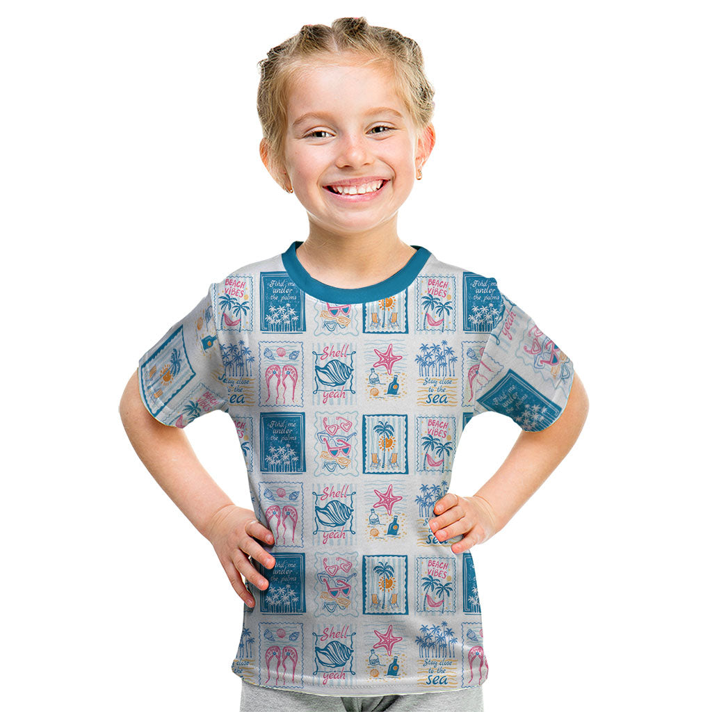 Hawaii Coastal Summer Postcard Kid T Shirt