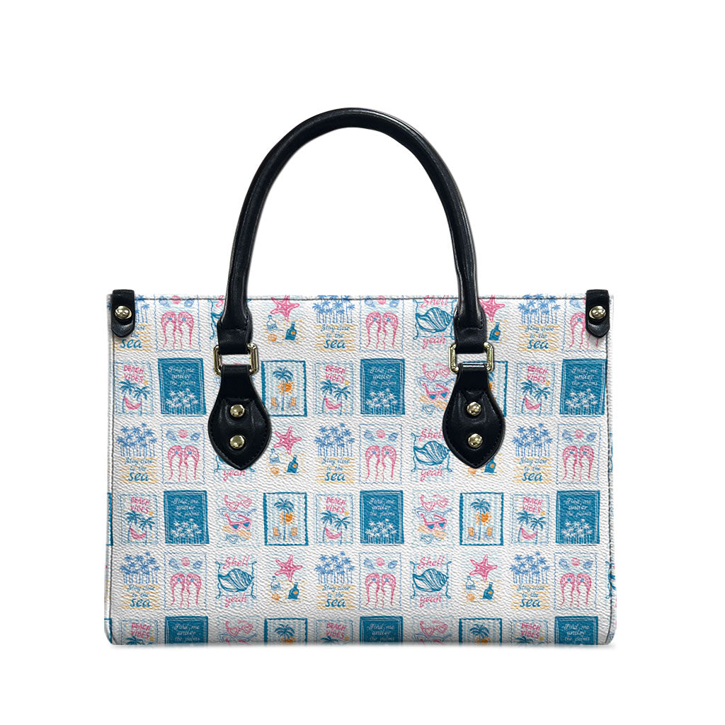 Hawaii Coastal Summer Postcard Leather Bag