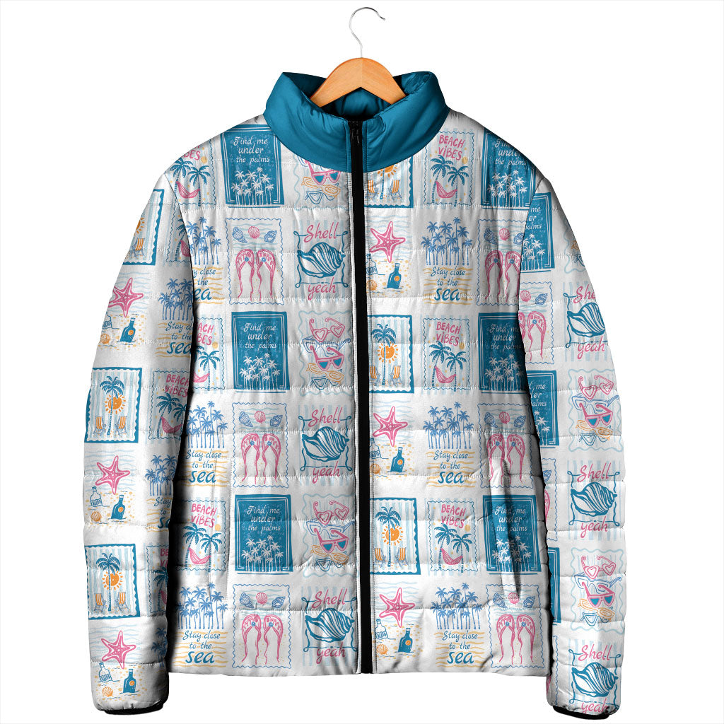 Hawaii Coastal Summer Postcard Padded Jacket