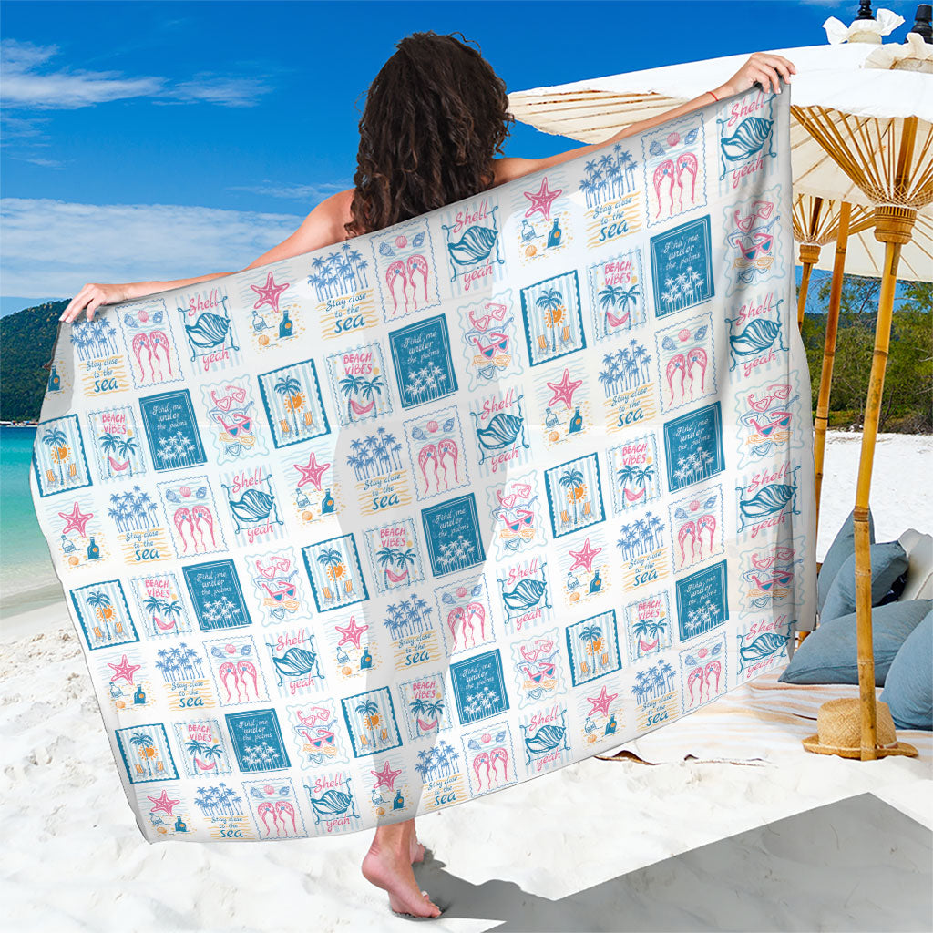 Hawaii Coastal Summer Postcard Sarong