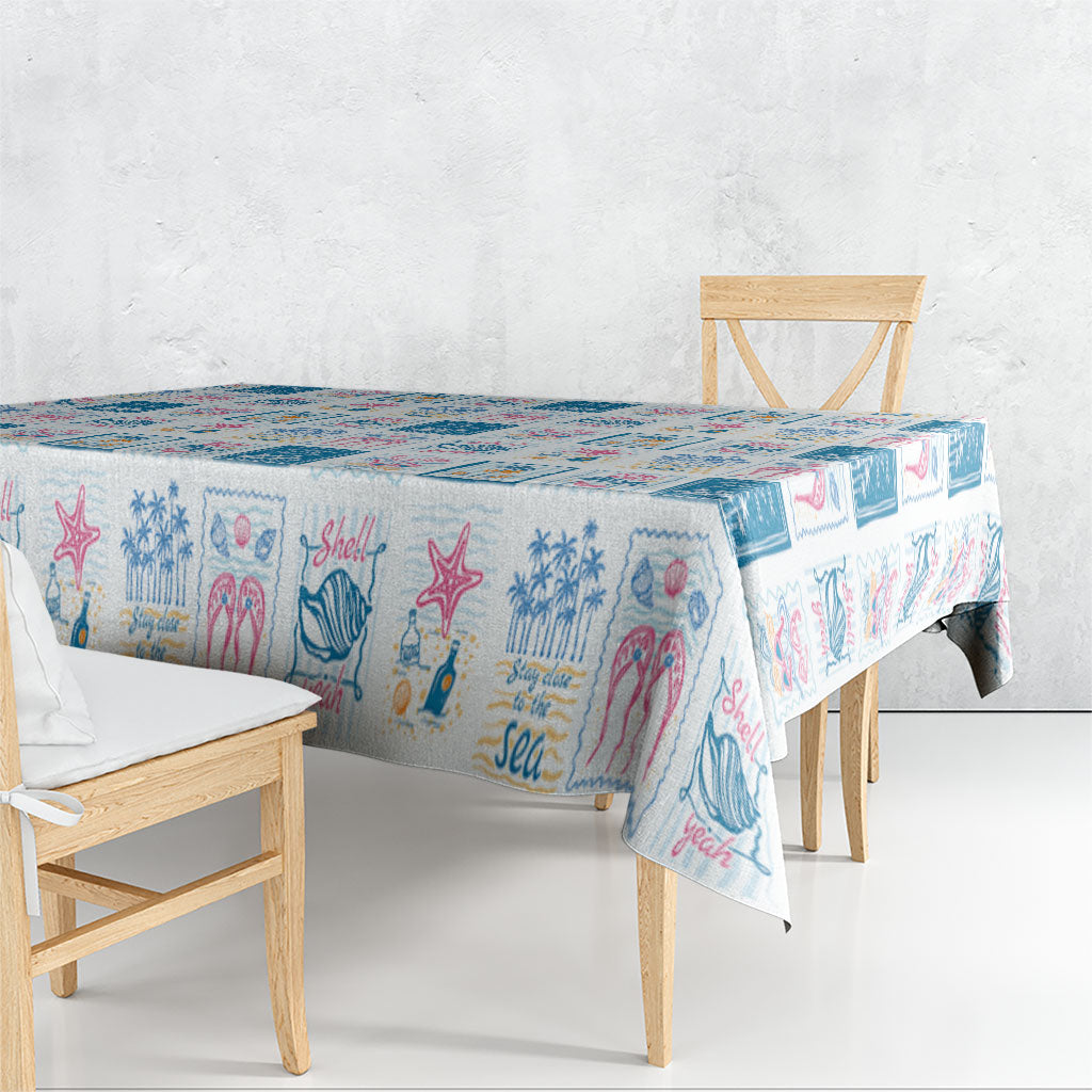 Hawaii Coastal Summer Postcard Tablecloth