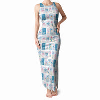 Hawaii Coastal Summer Postcard Tank Maxi Dress