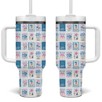 Hawaii Coastal Summer Postcard Tumbler With Handle