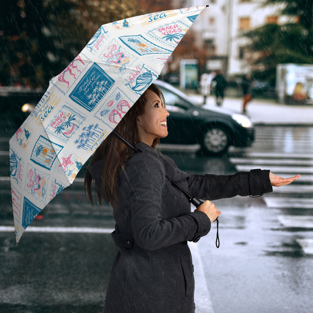 Hawaii Coastal Summer Postcard Umbrella