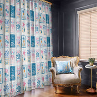 Hawaii Coastal Summer Postcard Window Curtain