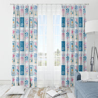Hawaii Coastal Summer Postcard Window Curtain