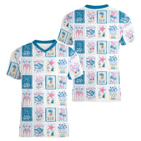 Hawaii Coastal Summer Postcard Women V-Neck T-Shirt