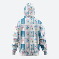 Hawaii Coastal Summer Postcard Zip Hoodie