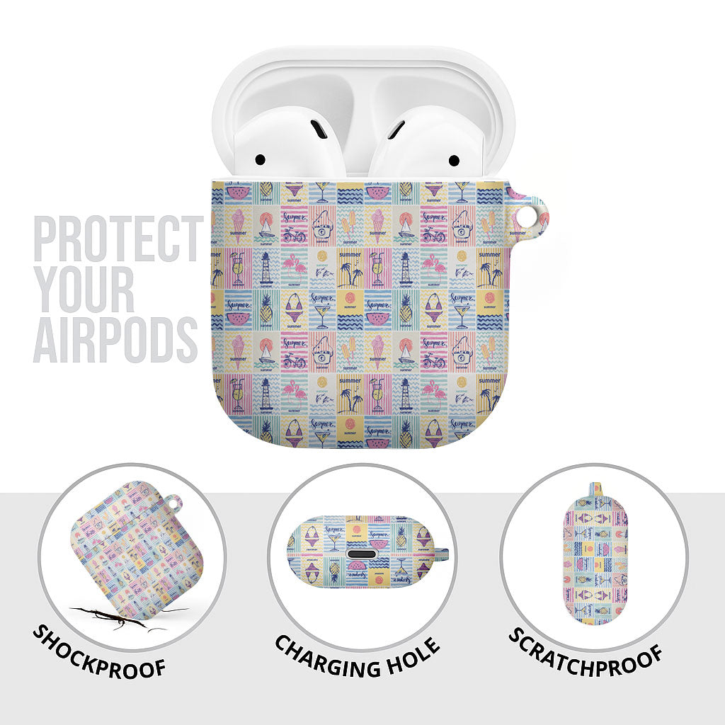 Aloha Summer Posters Grunge Textures AirPods Case