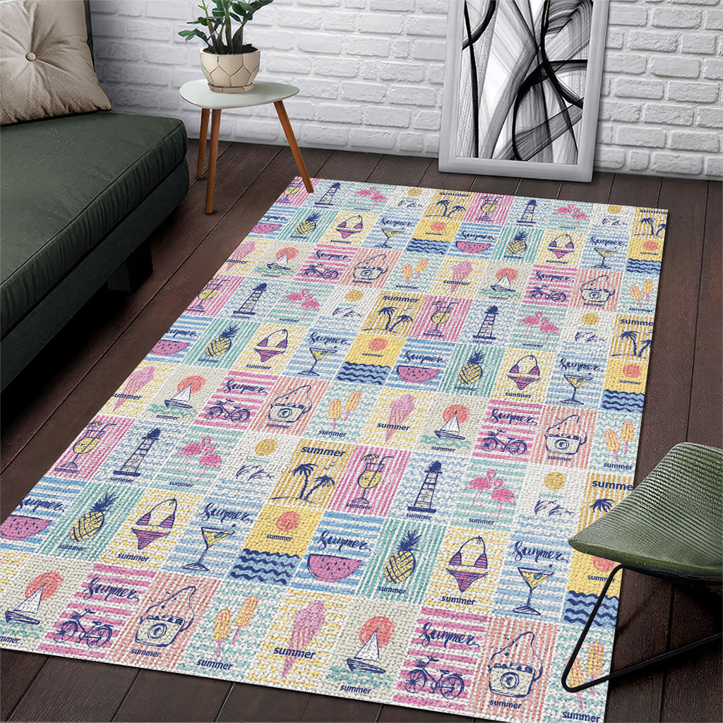 Aloha Summer Posters Grunge Textures Area Rug