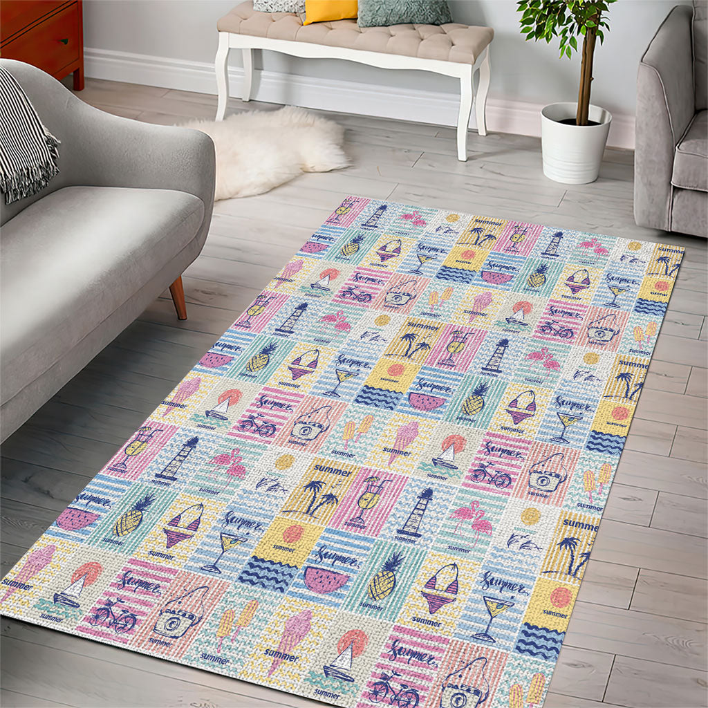 Aloha Summer Posters Grunge Textures Area Rug