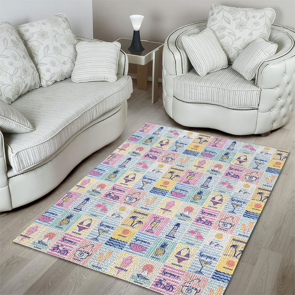 Aloha Summer Posters Grunge Textures Area Rug