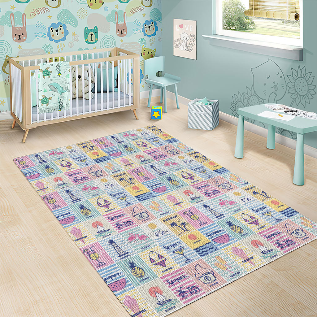 Aloha Summer Posters Grunge Textures Area Rug