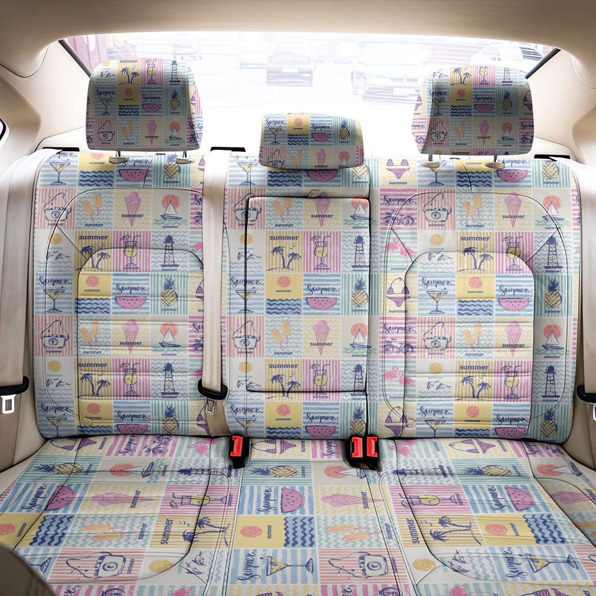 Aloha Summer Posters Grunge Textures Back Car Seat Cover