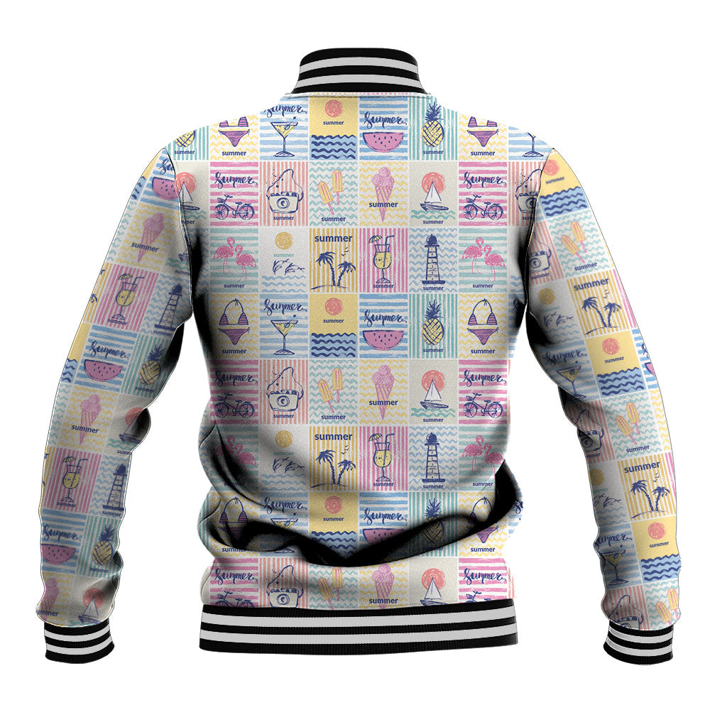 Aloha Summer Posters Grunge Textures Baseball Jacket