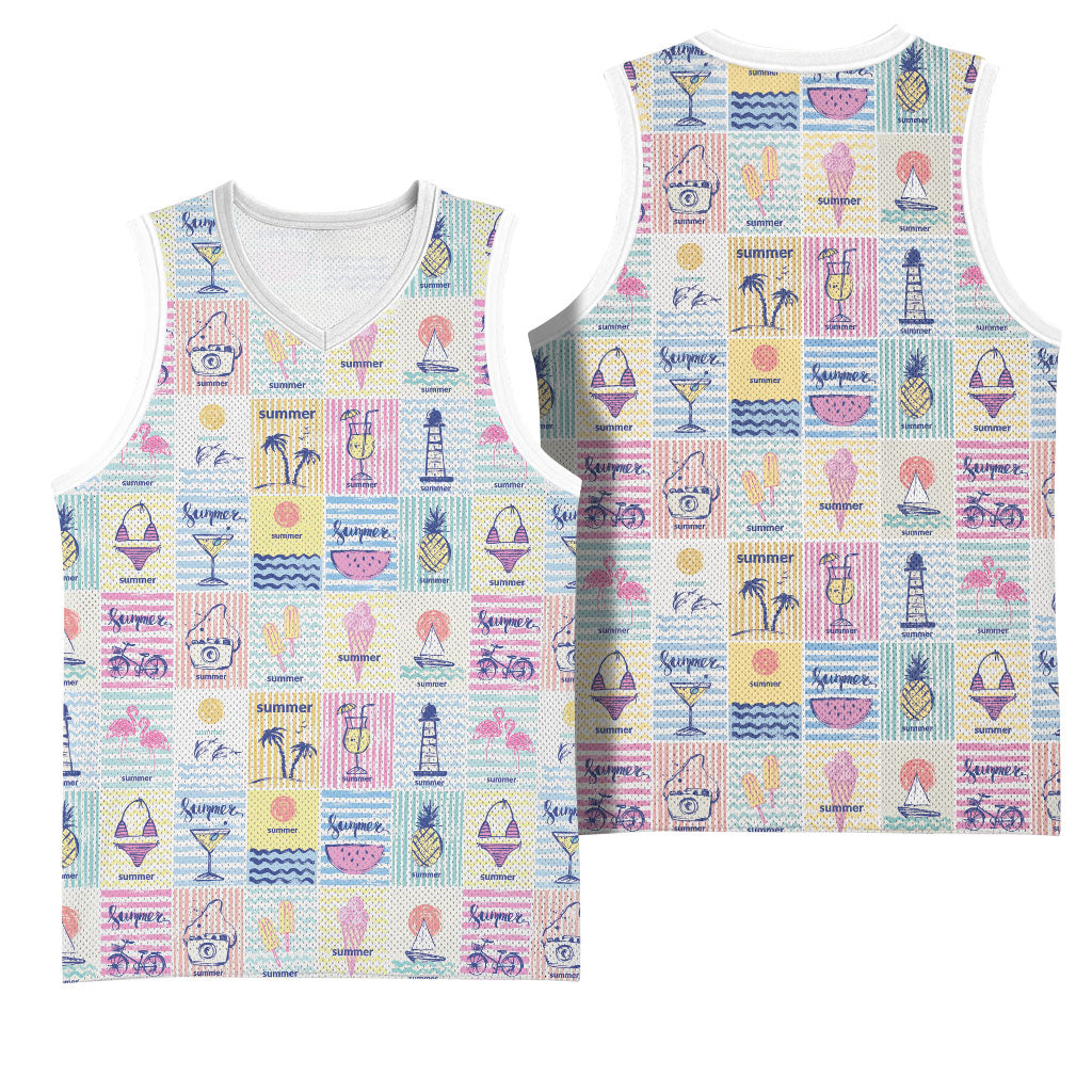 Aloha Summer Posters Grunge Textures Basketball Jersey