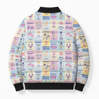 Aloha Summer Posters Grunge Textures Bomber Puffer Jacket