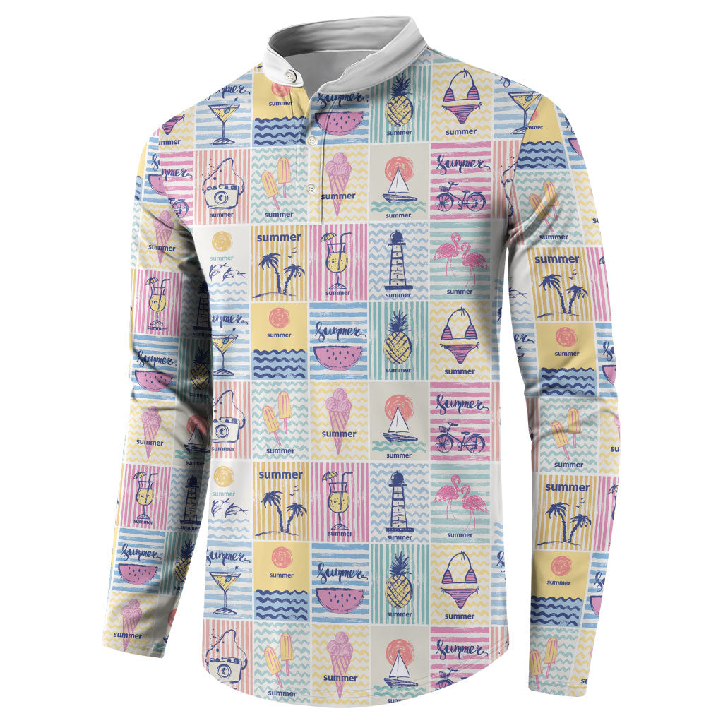 Aloha Summer Posters Grunge Textures Button Sweatshirt