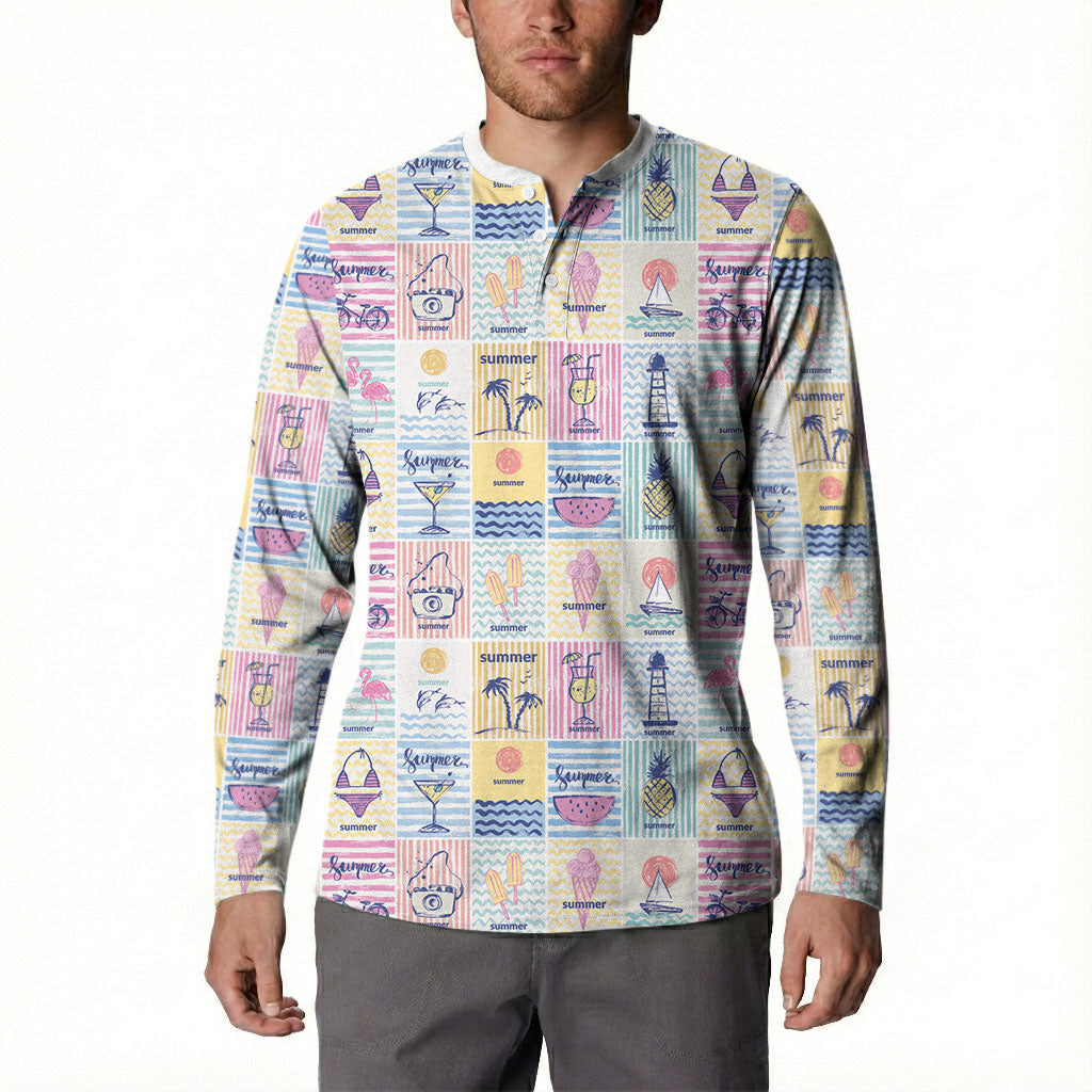 Aloha Summer Posters Grunge Textures Button Sweatshirt