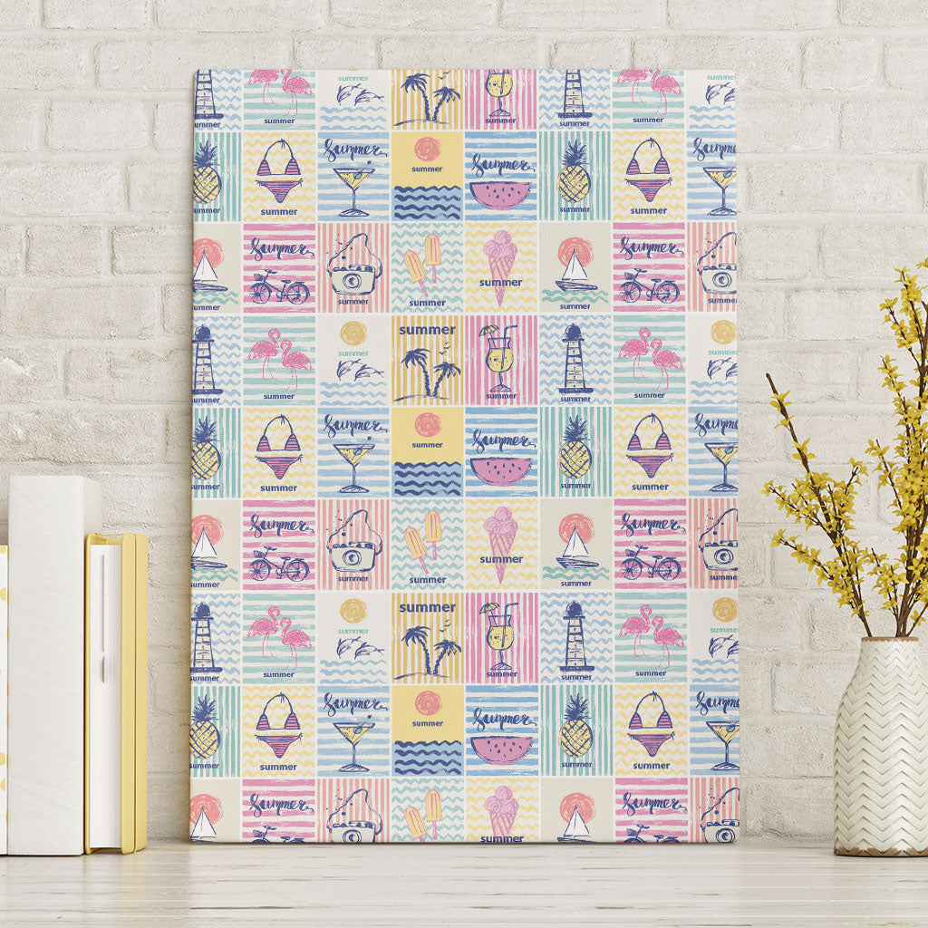 Aloha Summer Posters Grunge Textures Canvas Wall Art