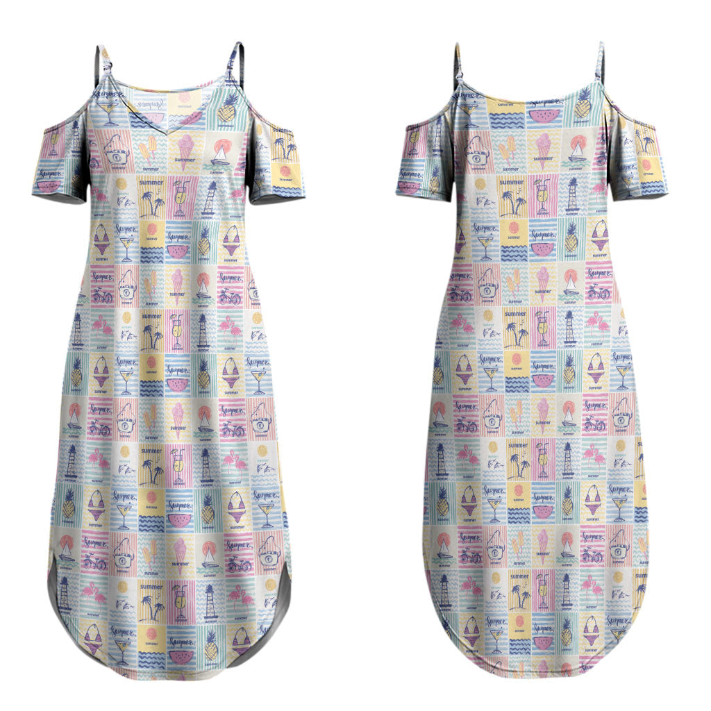 Aloha Summer Posters Grunge Textures Couples Matching Summer Maxi Dress and Long Sleeve Button Shirt
