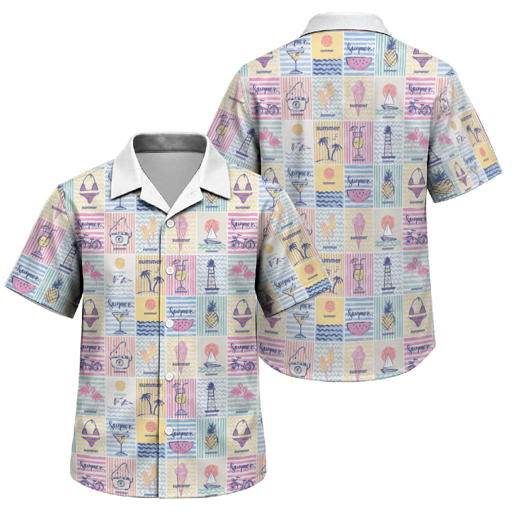 Aloha Summer Posters Grunge Textures Family Matching Mermaid Dress and Hawaiian Shirt