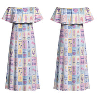 Aloha Summer Posters Grunge Textures Family Matching Off Shoulder Maxi Dress and Hawaiian Shirt