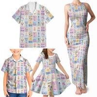 Aloha Summer Posters Grunge Textures Family Matching Tank Maxi Dress and Hawaiian Shirt