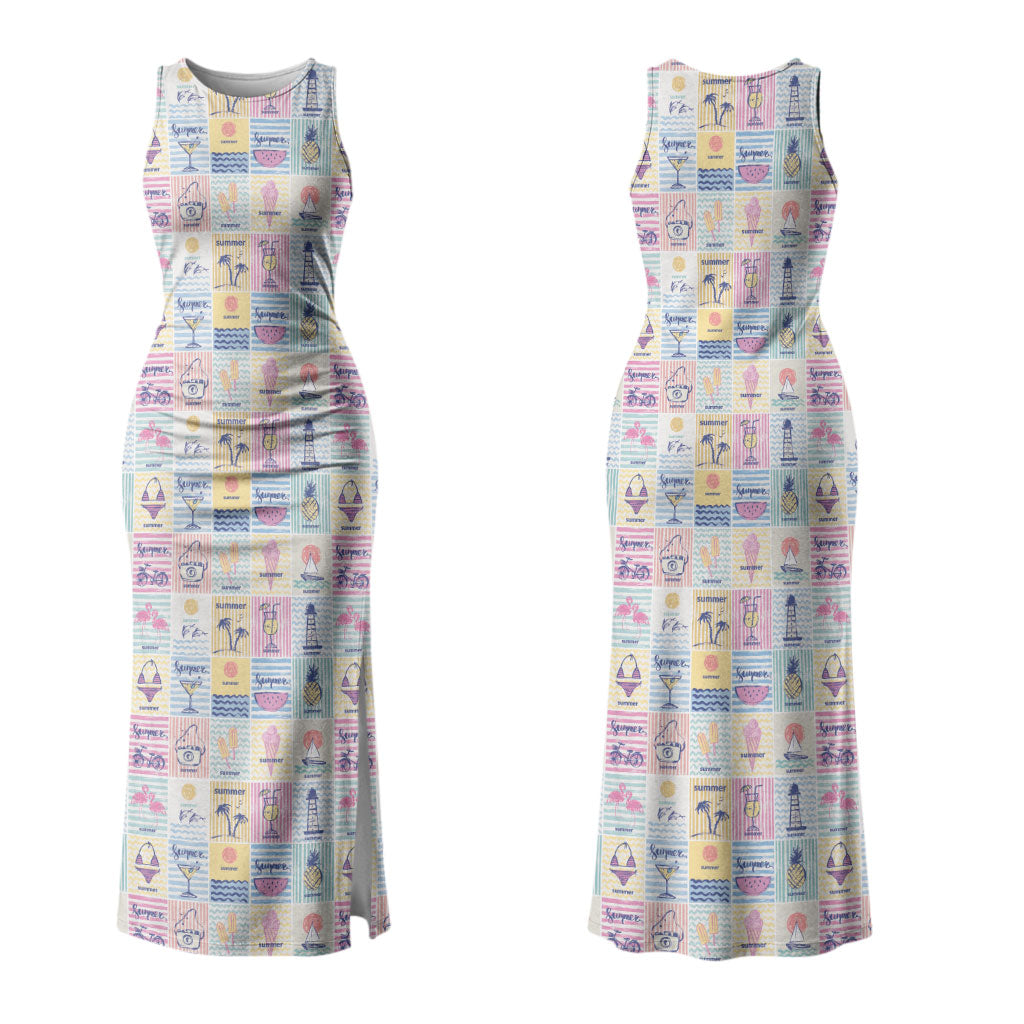 Aloha Summer Posters Grunge Textures Family Matching Tank Maxi Dress and Hawaiian Shirt