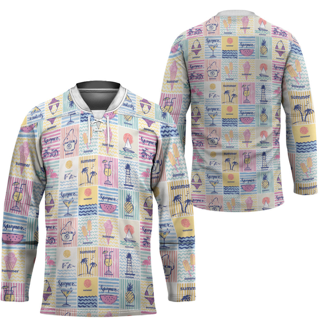 Aloha Summer Posters Grunge Textures Hockey Jersey