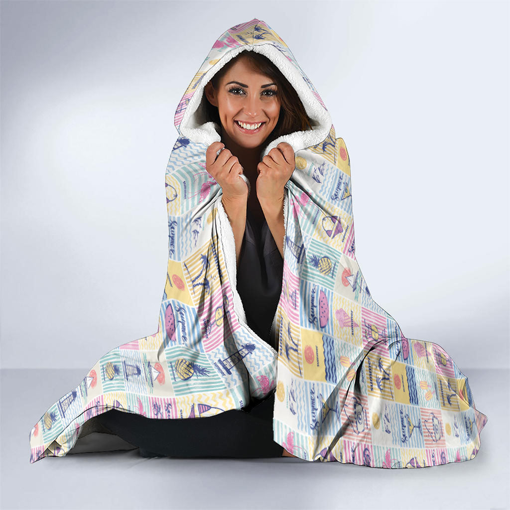 Aloha Summer Posters Grunge Textures Hooded Blanket