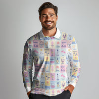 Aloha Summer Posters Grunge Textures Long Sleeve Polo Shirt
