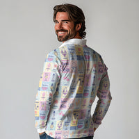 Aloha Summer Posters Grunge Textures Long Sleeve Polo Shirt