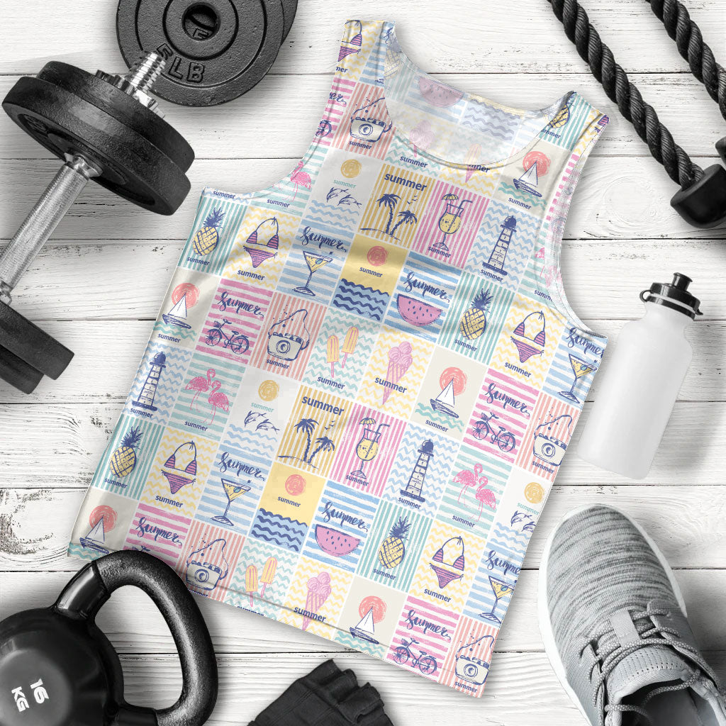 Aloha Summer Posters Grunge Textures Men Tank Top
