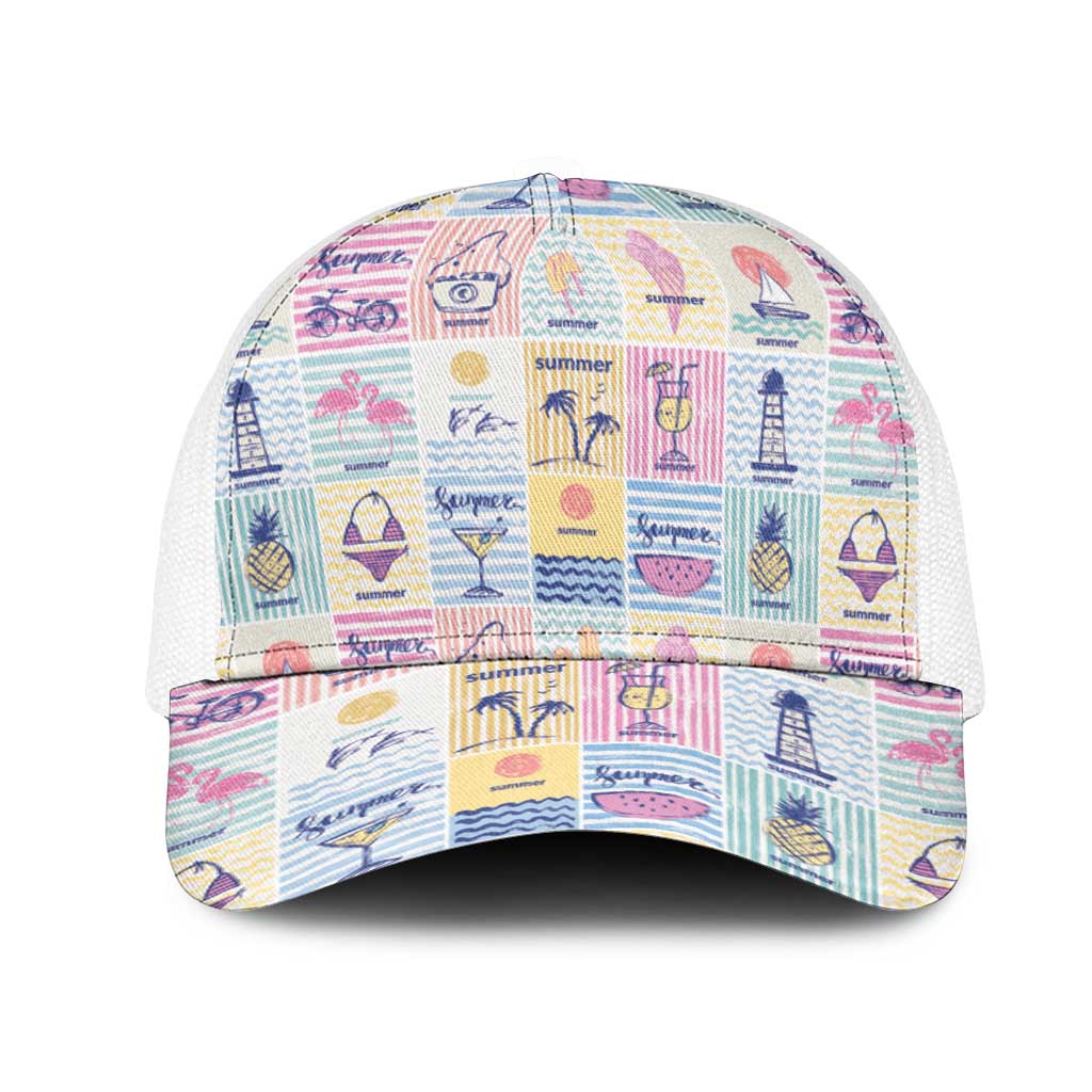Aloha Summer Posters Grunge Textures Mesh Trucker Cap LT01 One Size White Multicolor - Polynesian Pride