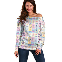 Aloha Summer Posters Grunge Textures Off Shoulder Sweater