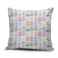 Aloha Summer Posters Grunge Textures Pillow Cover