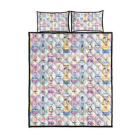 Aloha Summer Posters Grunge Textures Quilt Bed Set