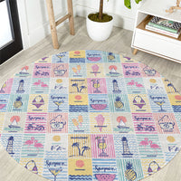 Aloha Summer Posters Grunge Textures Round Carpet