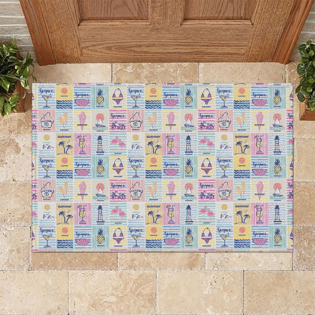 Aloha Summer Posters Grunge Textures Rubber Doormat