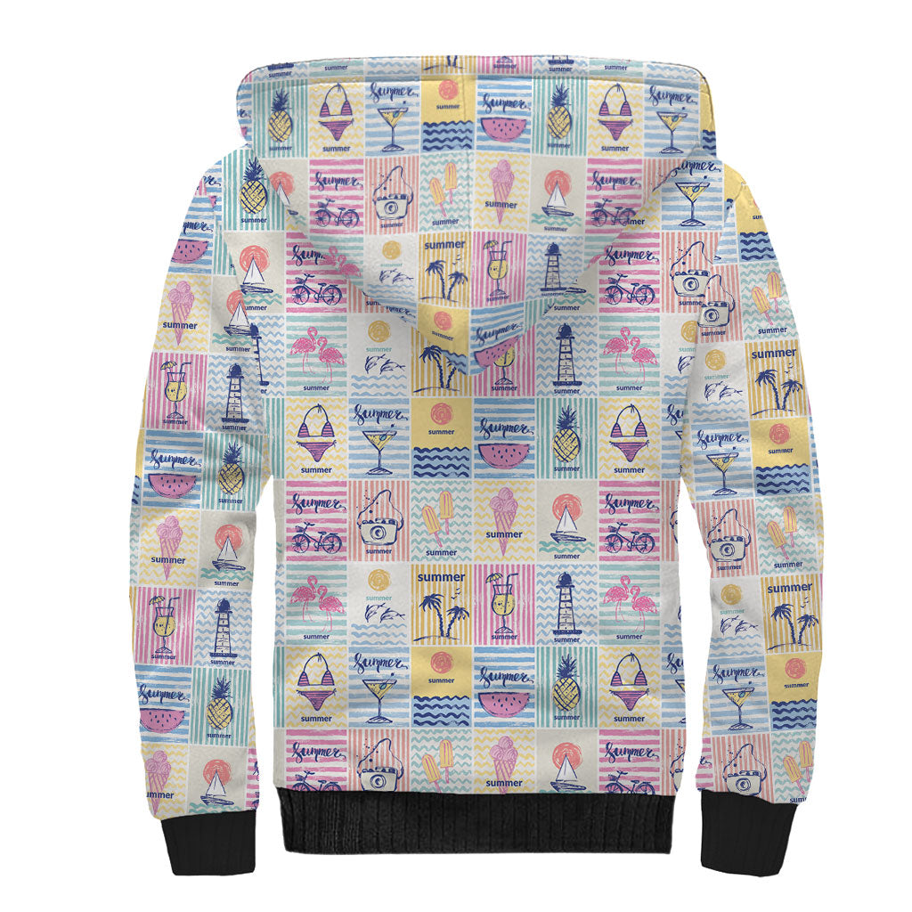 Aloha Summer Posters Grunge Textures Sherpa Hoodie