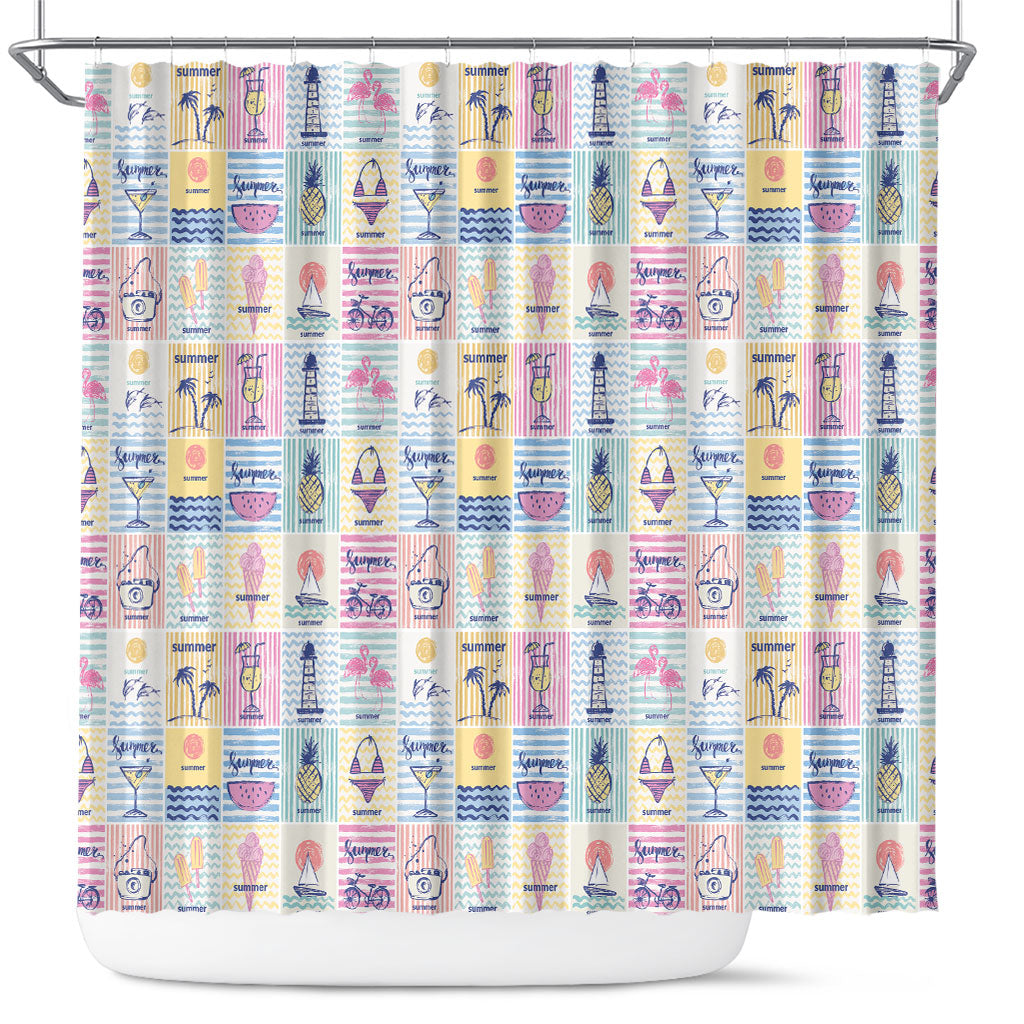 Aloha Summer Posters Grunge Textures Shower Curtain