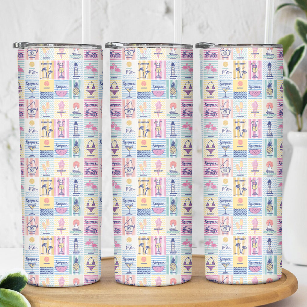 Aloha Summer Posters Grunge Textures Skinny Tumbler