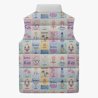 Aloha Summer Posters Grunge Textures Sleeveless Puffer Jacket