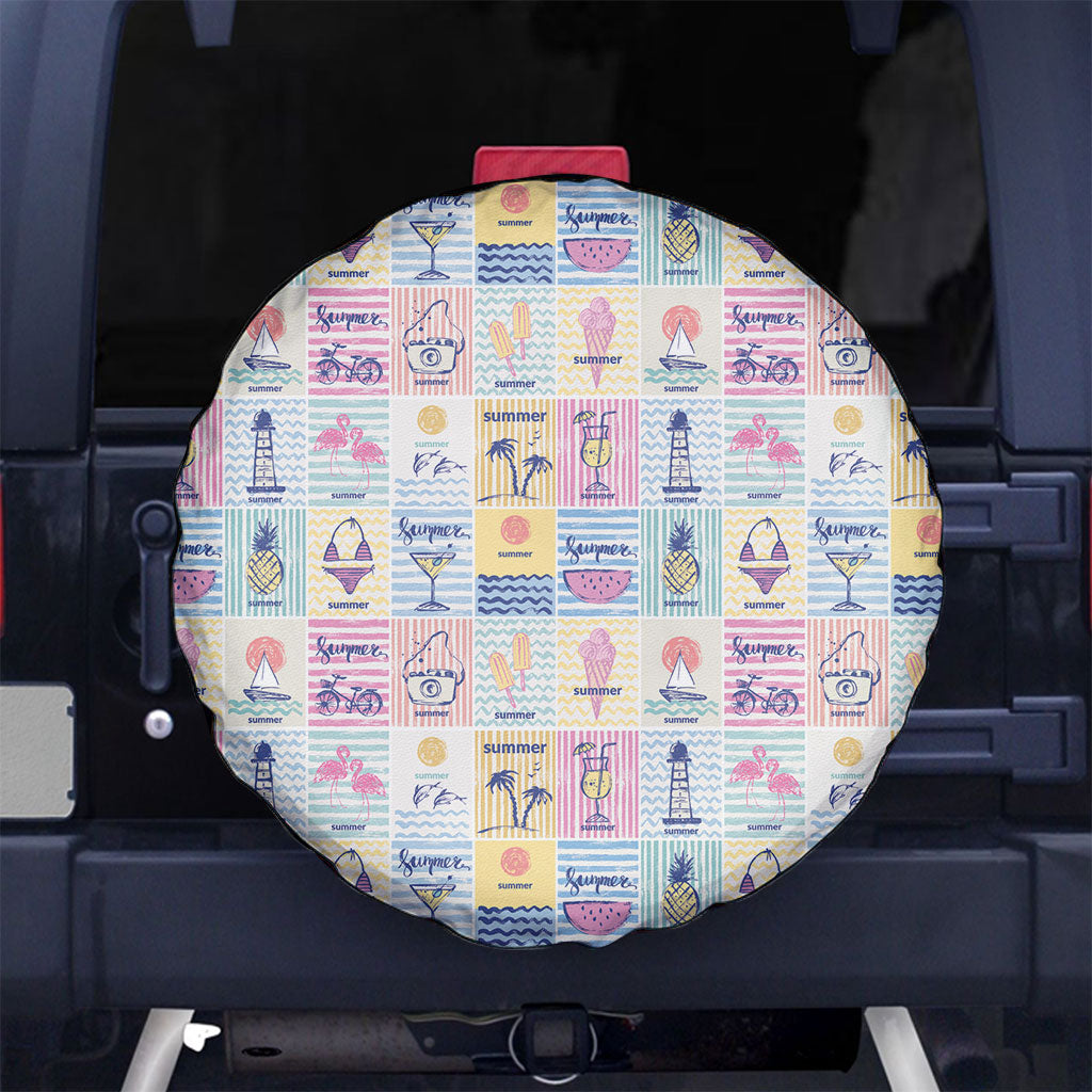 Aloha Summer Posters Grunge Textures Spare Tire Cover