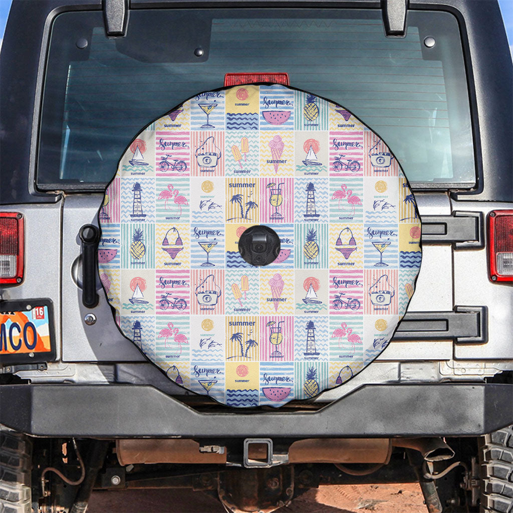 Aloha Summer Posters Grunge Textures Spare Tire Cover