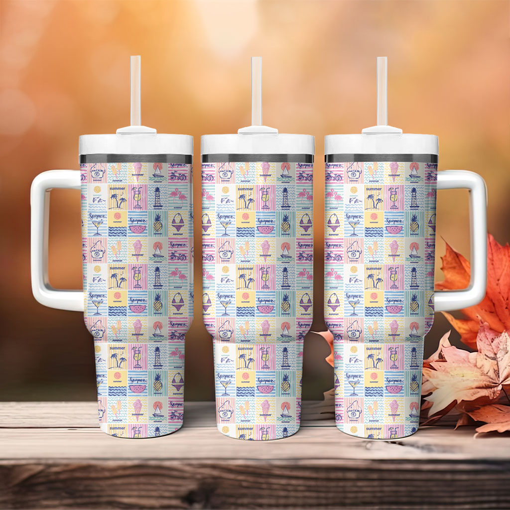 Aloha Summer Posters Grunge Textures Tumbler With Handle