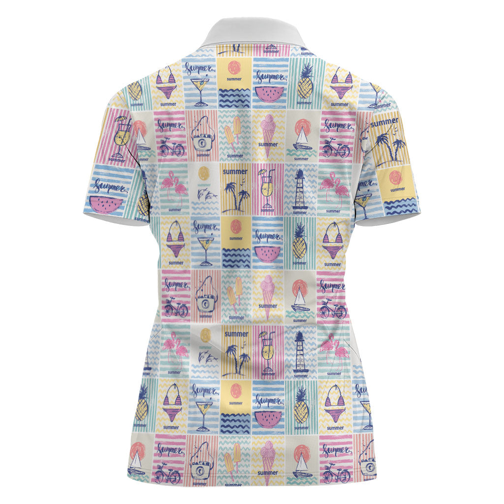 Aloha Summer Posters Grunge Textures Women Polo Shirt
