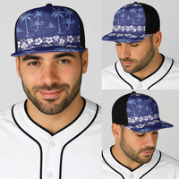 Blue Hawaii Palm Tree Hibiscus Baseball Net Cap Fantasy Summer Vibe LT01 - Polynesian Pride