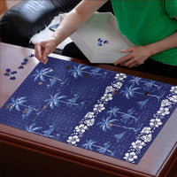 Blue Hawaii Palm Tree Hibiscus Puzzle Fantasy Summer Vibe LT01 - Polynesian Pride